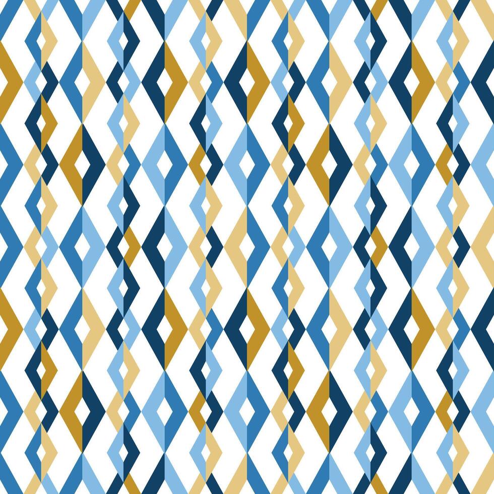 Geometric Mid-Century Modern Style Seamless Pattern Design on White Background vector