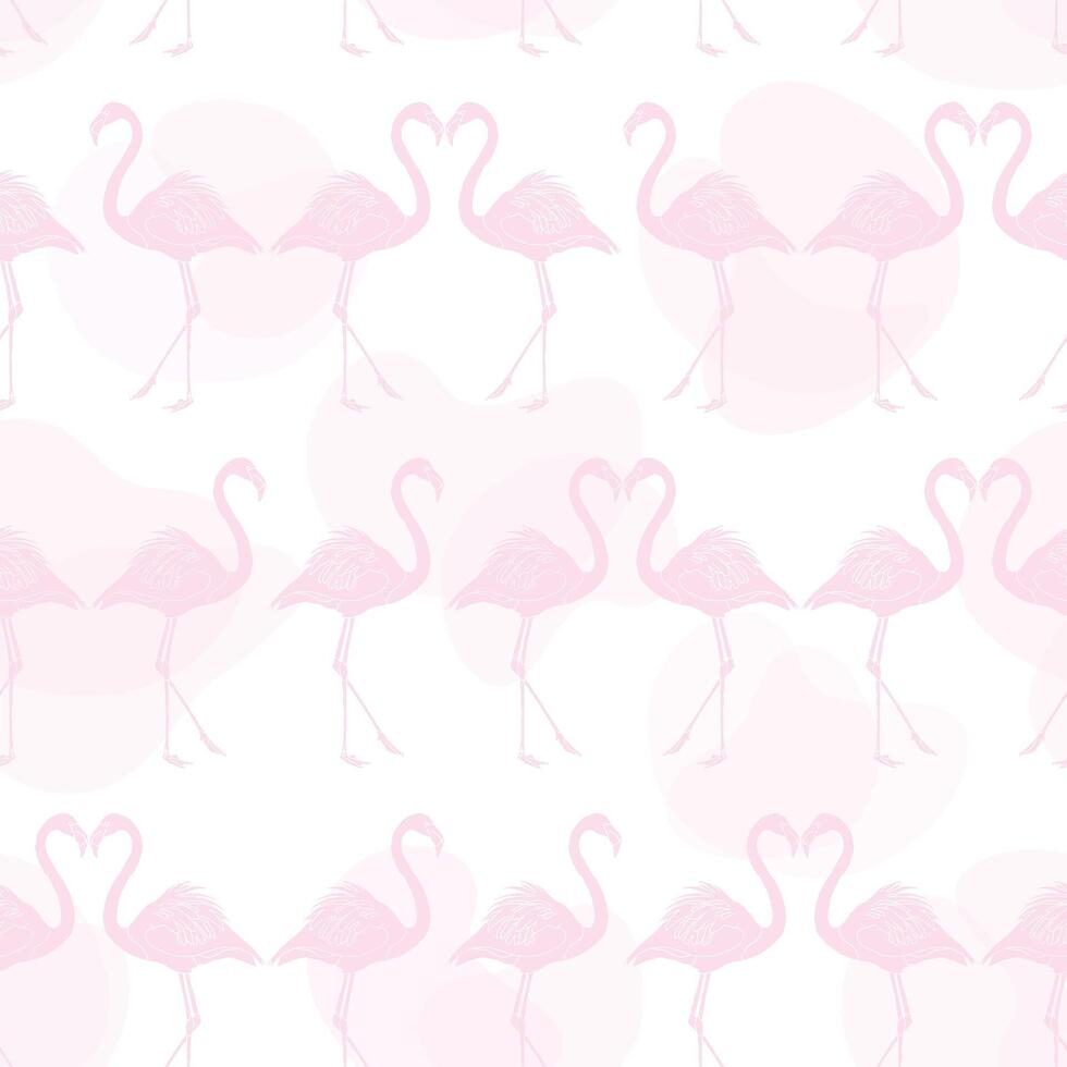 Flamingo Light Pink Pattern Design vector