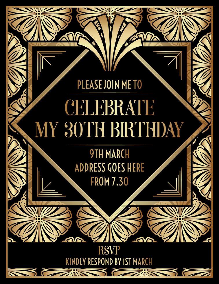 Geometric Gatsby Art Deco Print Frame Design vector
