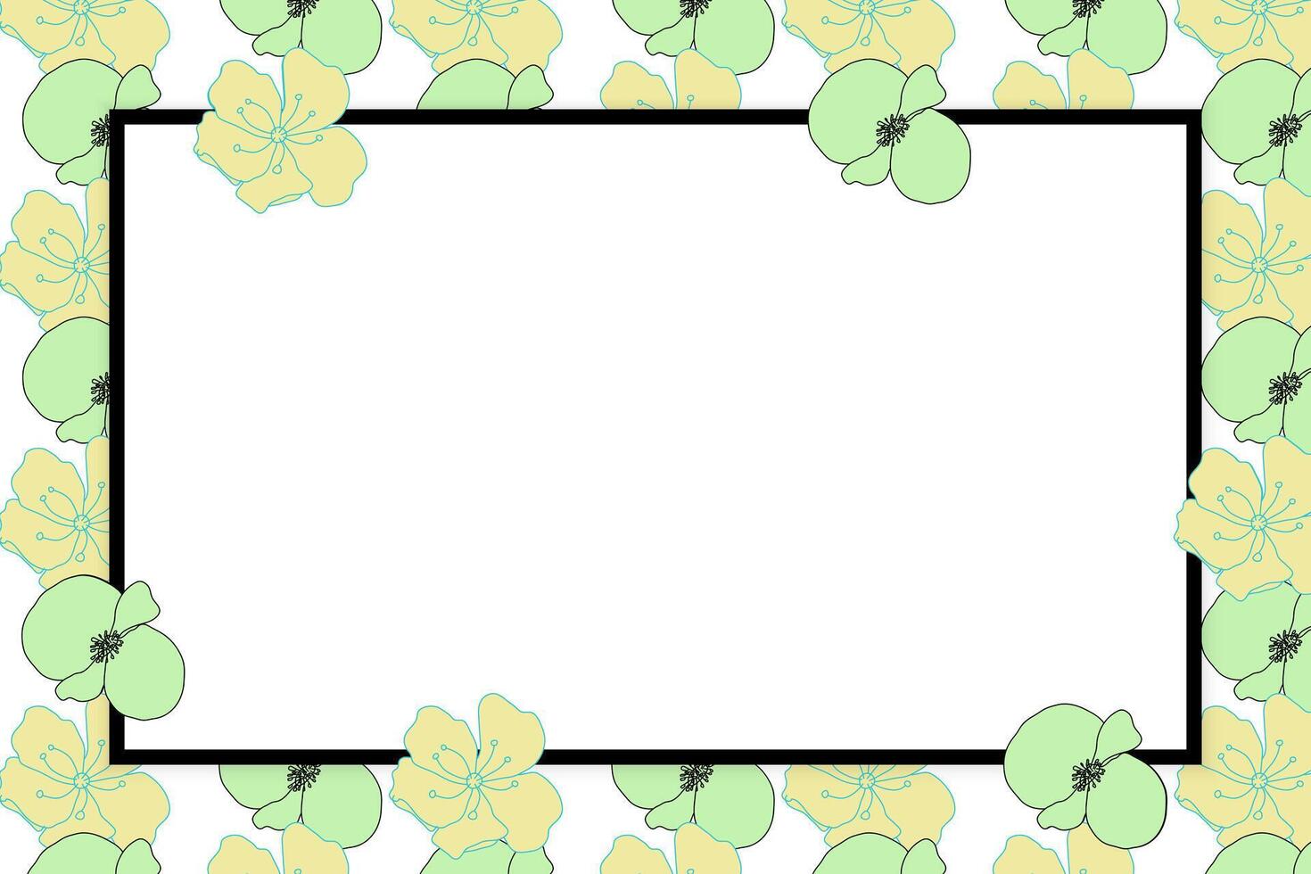 Fresh Floral Frame or Border Background vector