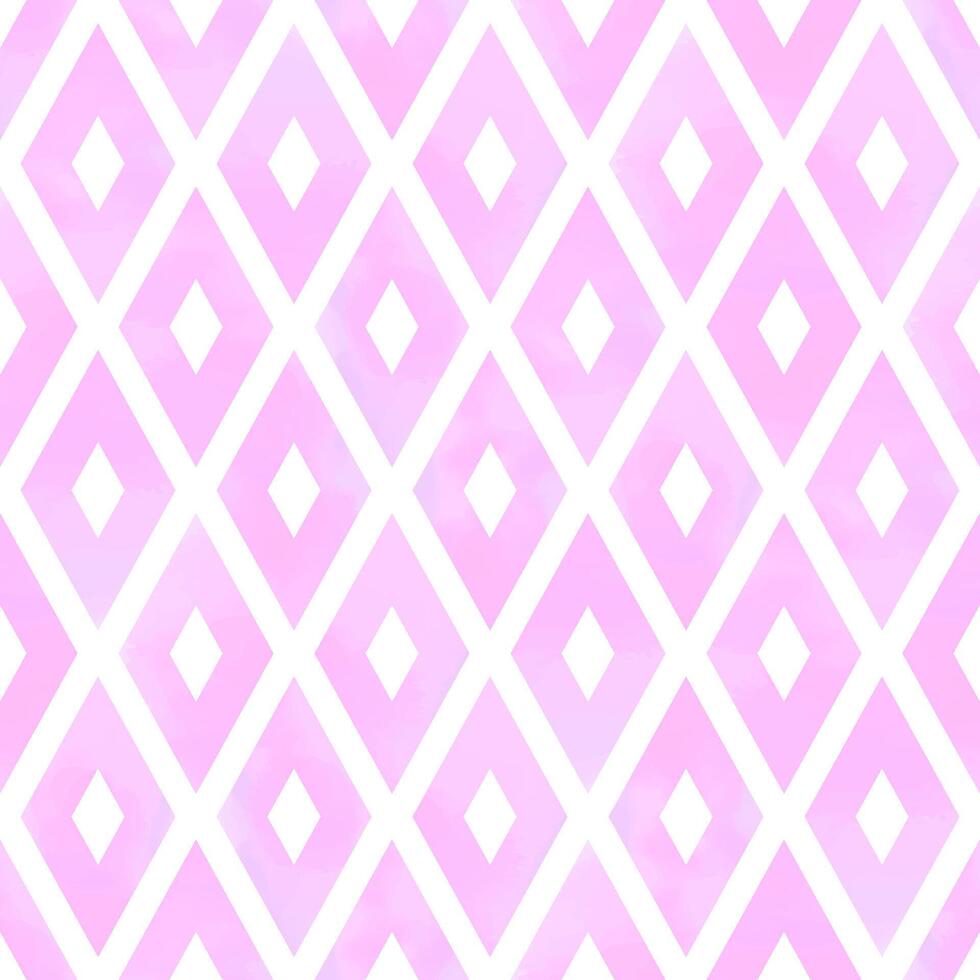 Pink Watercolor Rhombus Geometric Seamless Pattern vector