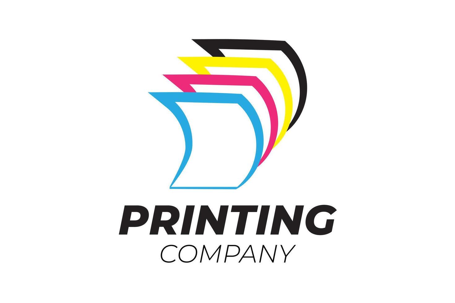 Printing Company Logo Design with Outline Cmyk Pages vector