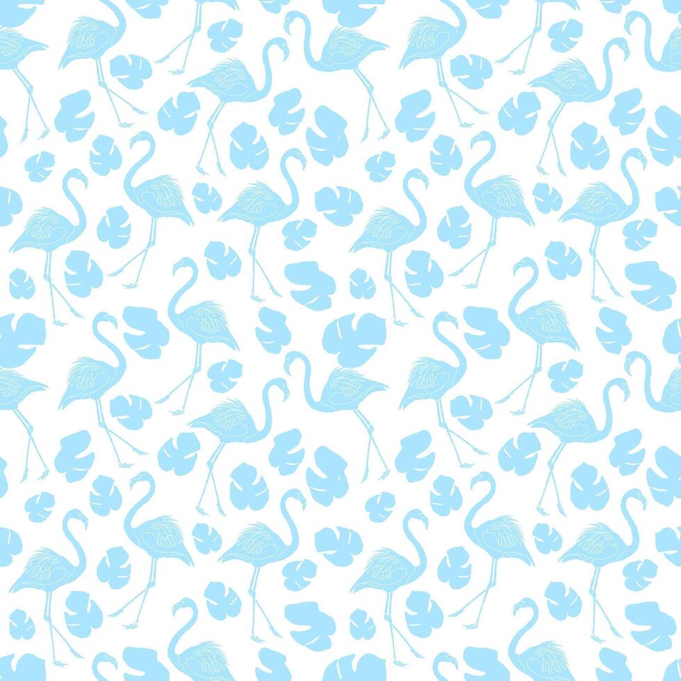 Light Blue Flamingo Pattern Background vector