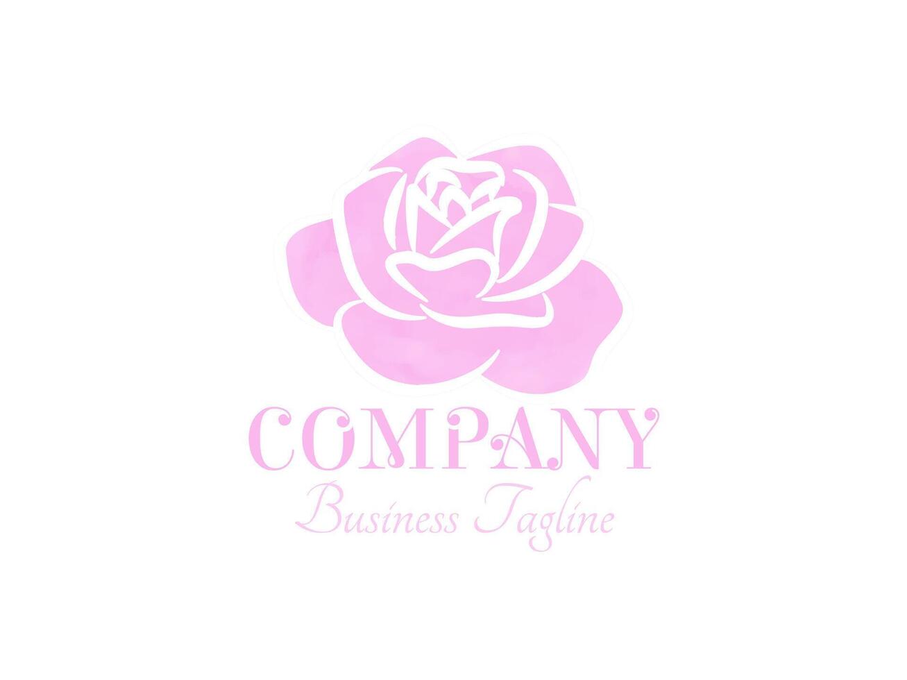 Nice Pink Rose Flower Logo Design vector
