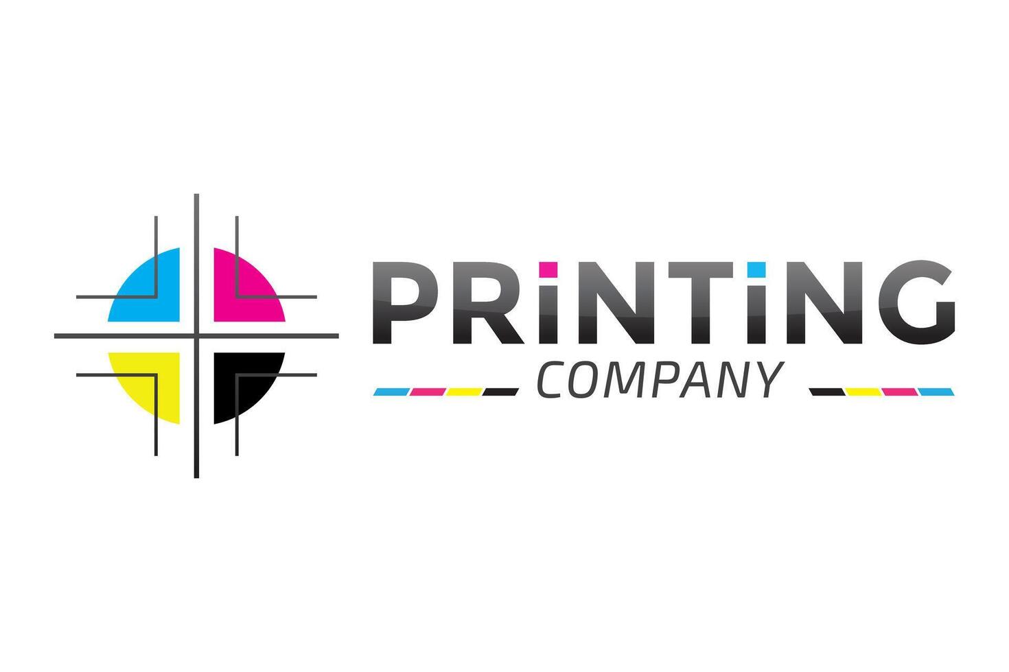 Cross Printing Company Logo with CMYK Colors vector