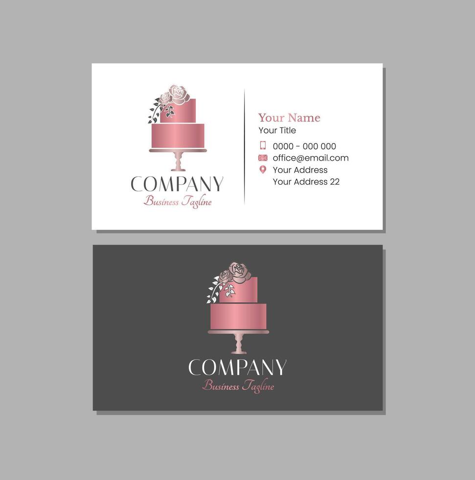 Business Card Design with Cake vector
