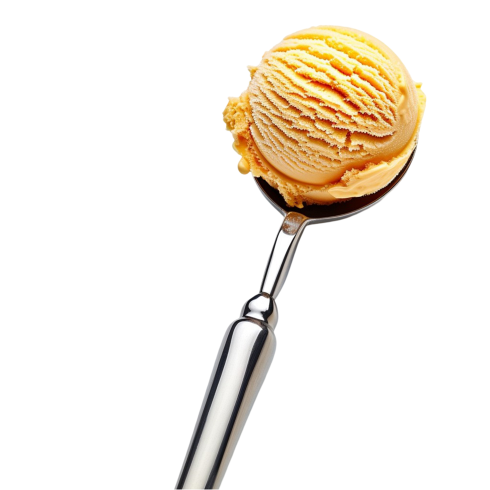 ice cream ball in a spoon png