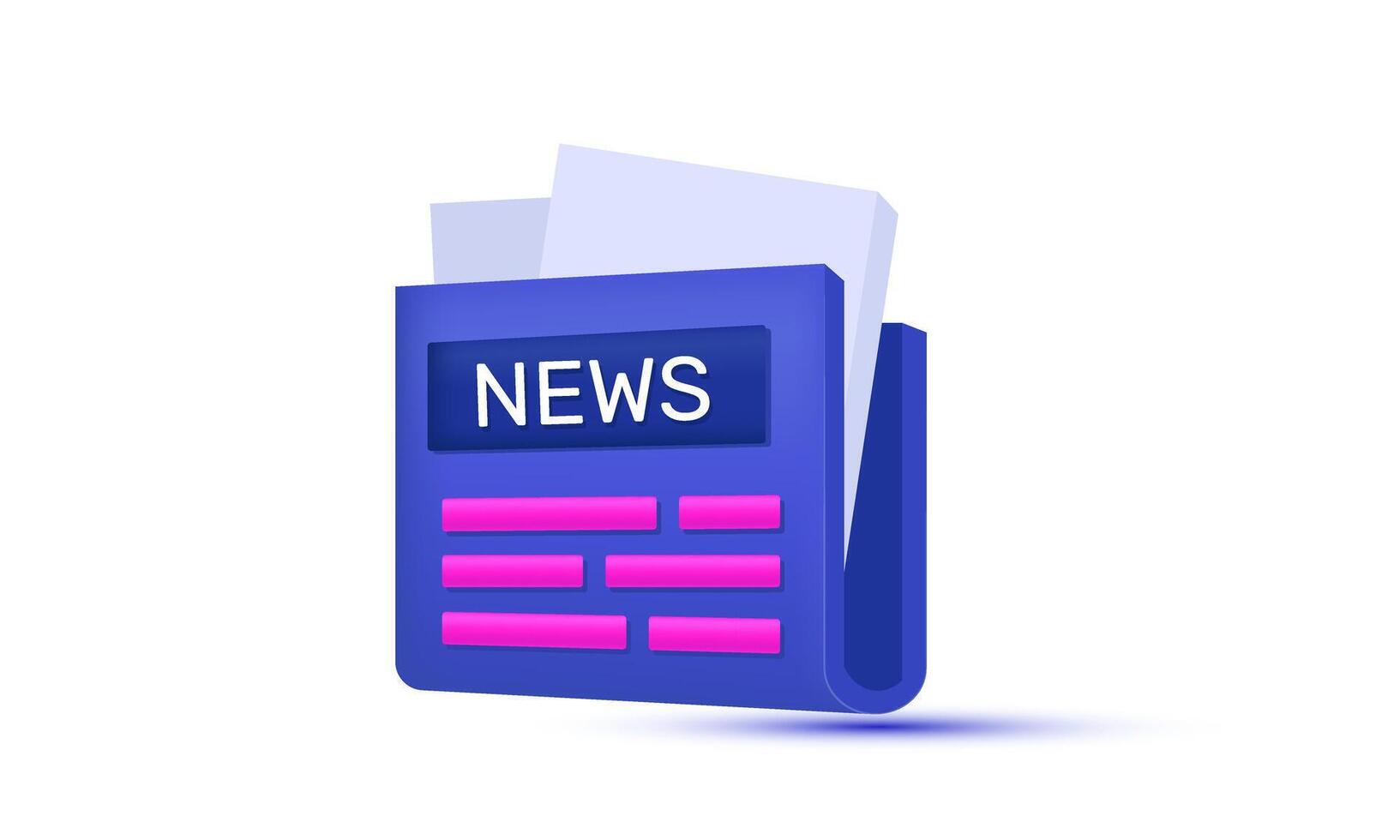 3d realistic unique icon concept world news design vector