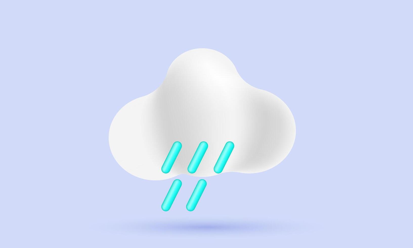 3d icon realistic cloud rainy weather storm thunderbolt design vector