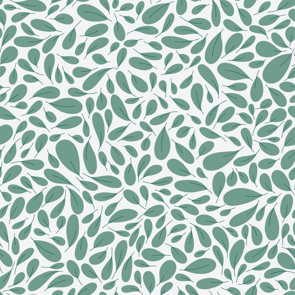 seamless pattern with leaves. Floral minimalistic repeatable background with foliage. Botanical backdrop. vector