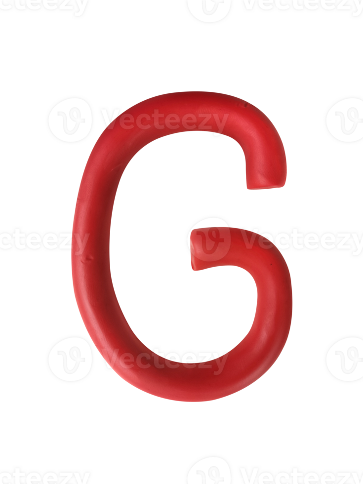 Handmade plasticine alphabet, transparent background. English colorful letters of modelling clay png