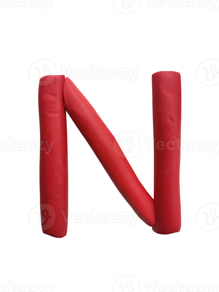 Handmade plasticine alphabet, transparent background. English colorful letters of modelling clay png