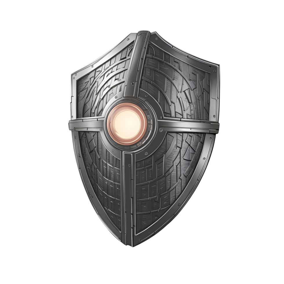 metallic shield with an intricate pattern png