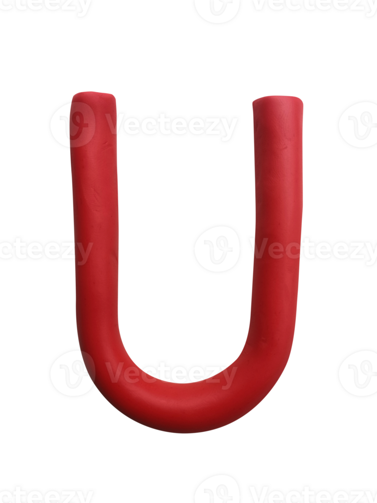 Handmade plasticine alphabet, transparent background. English colorful letters of modelling clay png