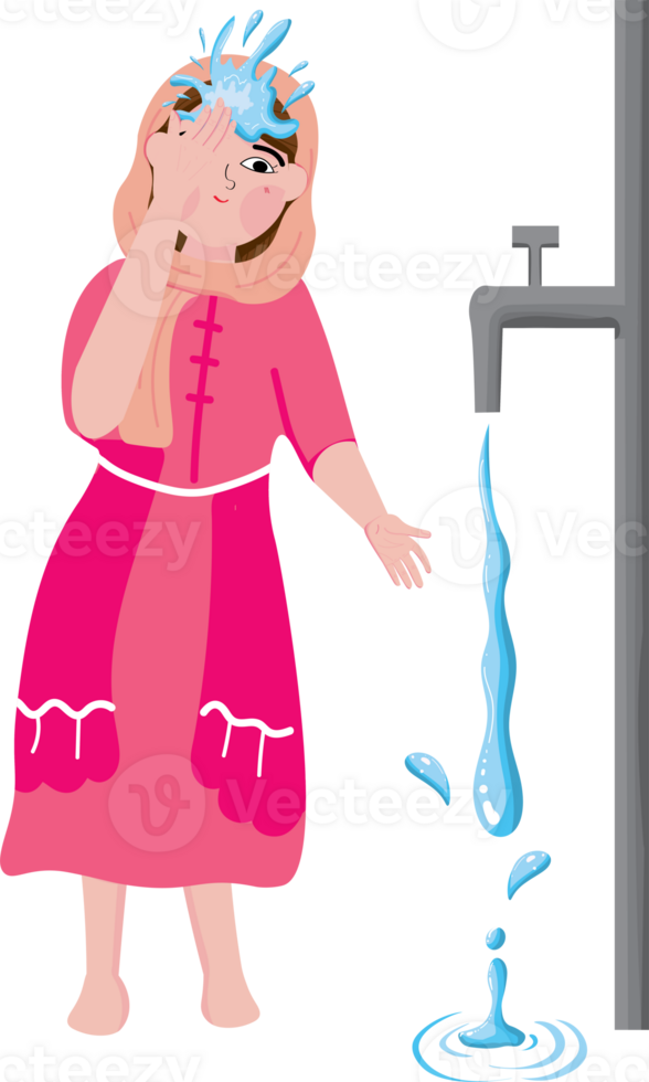 Muslim Ablution or Purification Ritual Guide Step by Step png