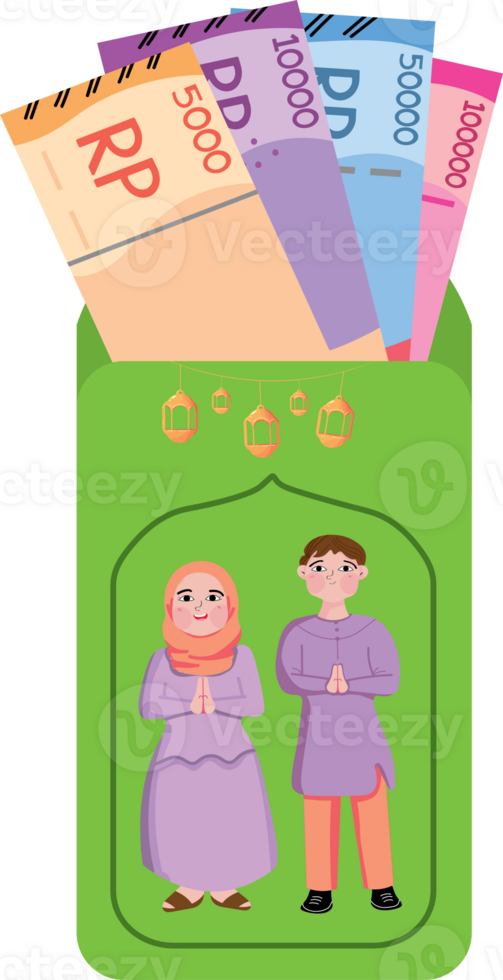 Envelope with Indonesian Money png