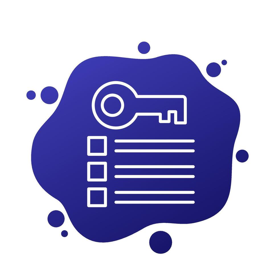 key takeaway icon, linear vector