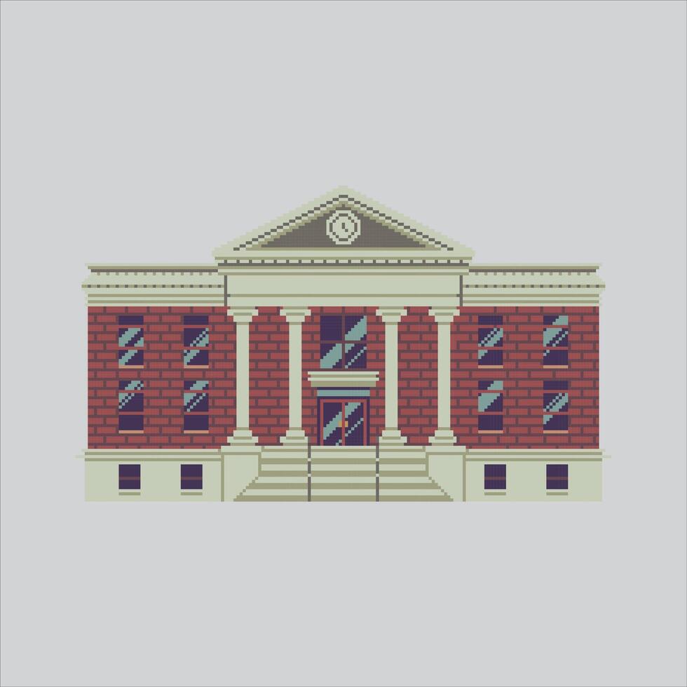 Pixel art illustration Court. Pixelated Court. Court Building pixelated for the pixel art game and icon for website and game. old school retro. vector