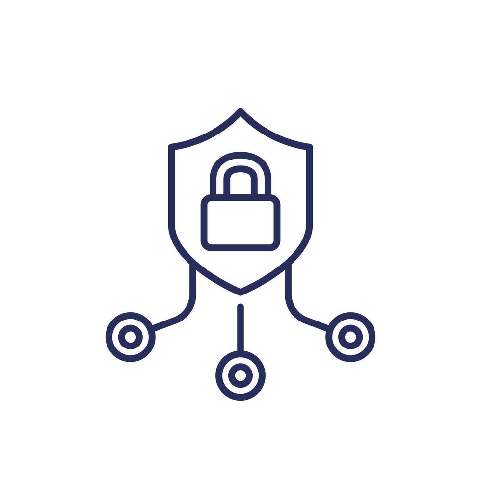 cyber security line icon, vector