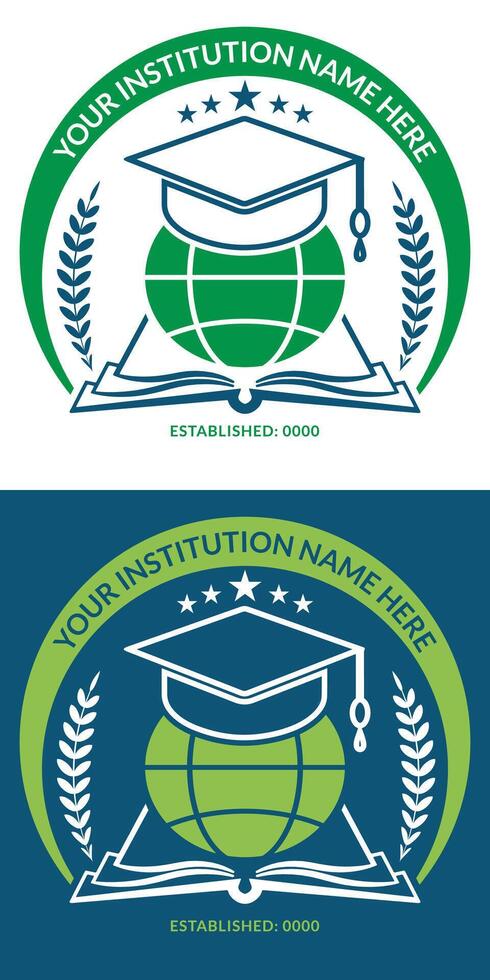 Education logo and school badge design template vector