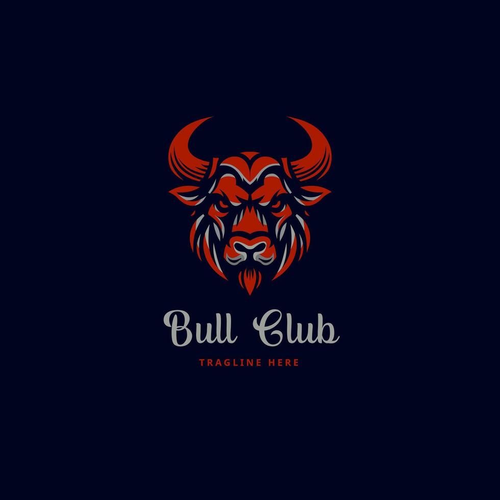 Bull logo design template. Buffalo logo illustration. Wild animal logo. vector