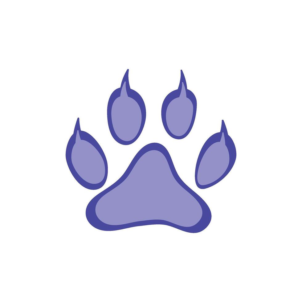 blue paw print dog cat vector