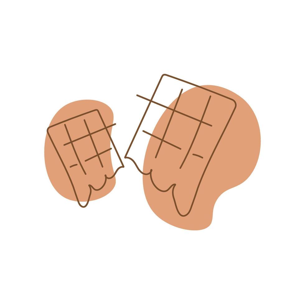 Continuous line hand drawn happy chocolate day. vector