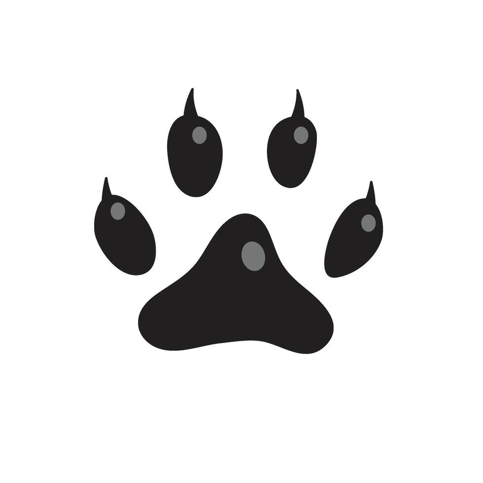 Animal paw print dog cat icon vector