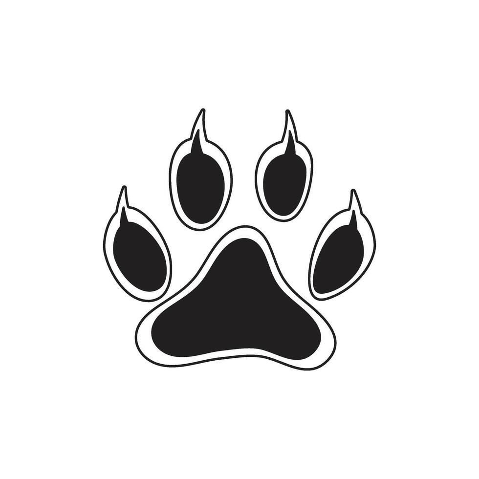 Animal paw print dog cat icon vector