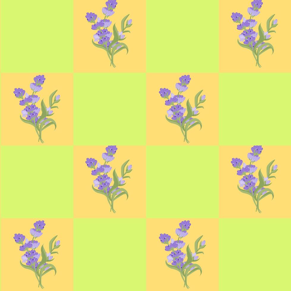 A sprig of lavender. Purple flower. Seamless pattern. illustration. vector