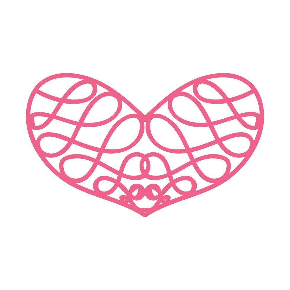 Heart with an openwork pattern. Open illustration on white background. vector