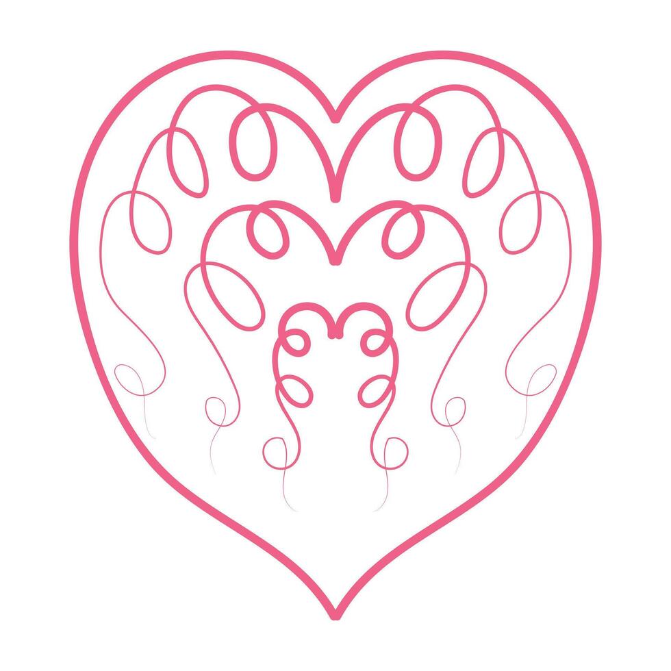 Heart with an openwork pattern. Open illustration on white background. vector
