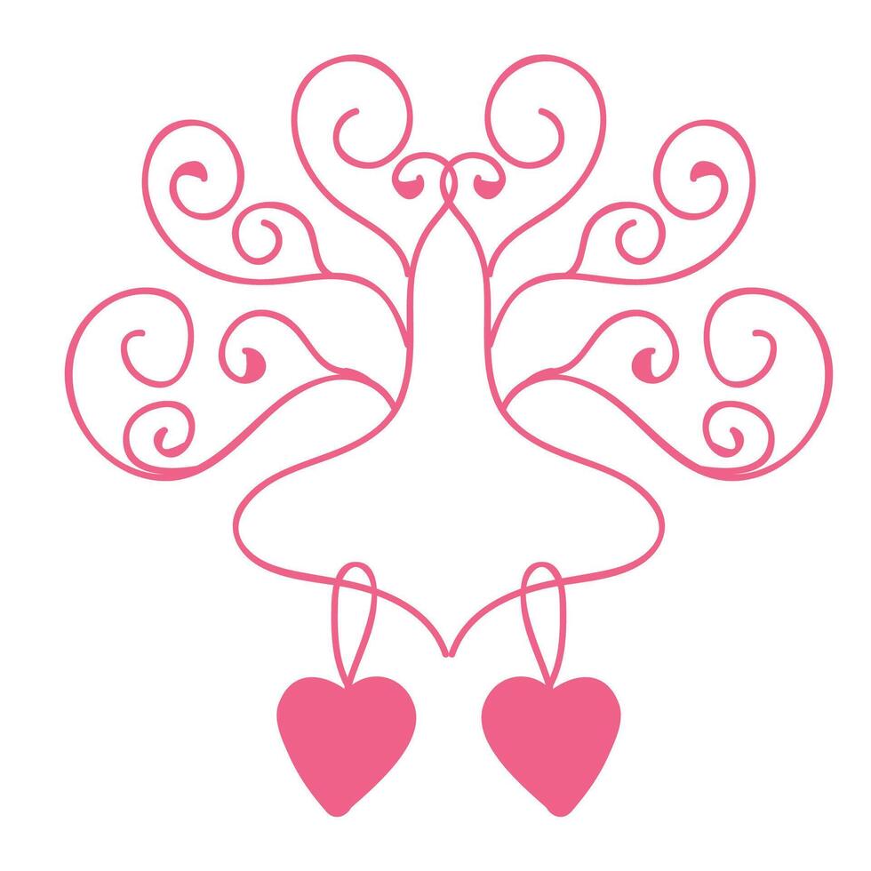 Elegant decoration with hearts for Valentines Day. vector