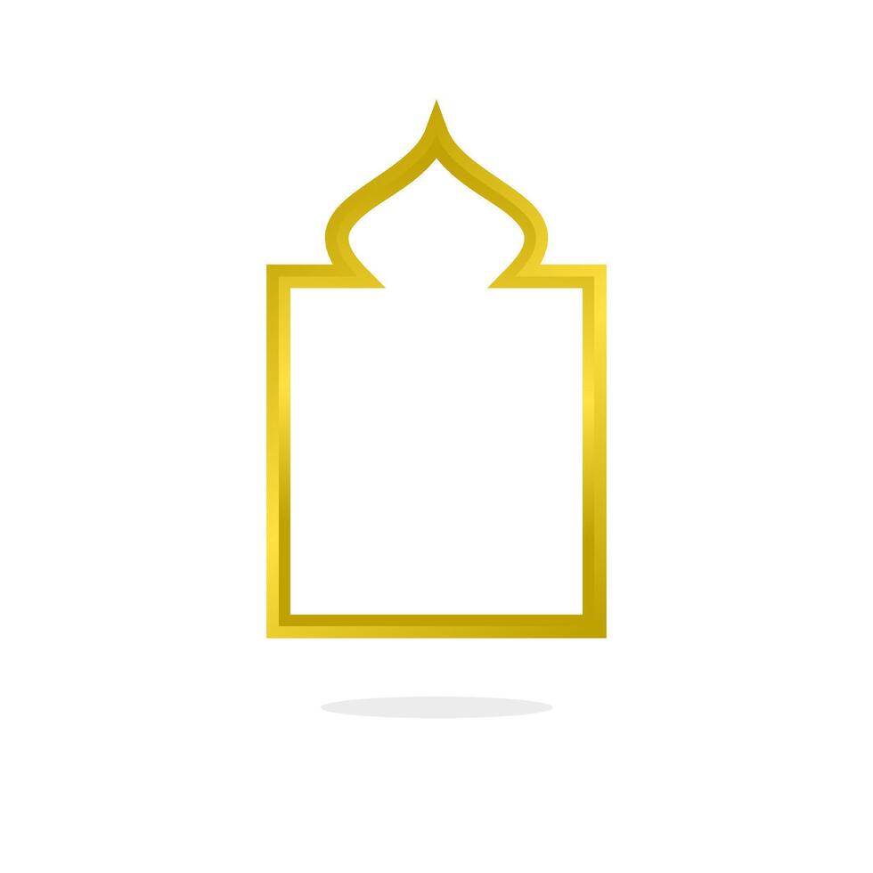 gold frame with a golden cross on a white background vector