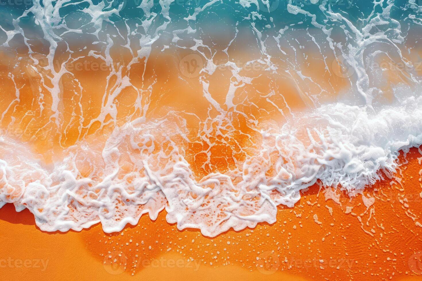 Beach with turquoise waters and golden sands, kissed by the warm sun of summer photo