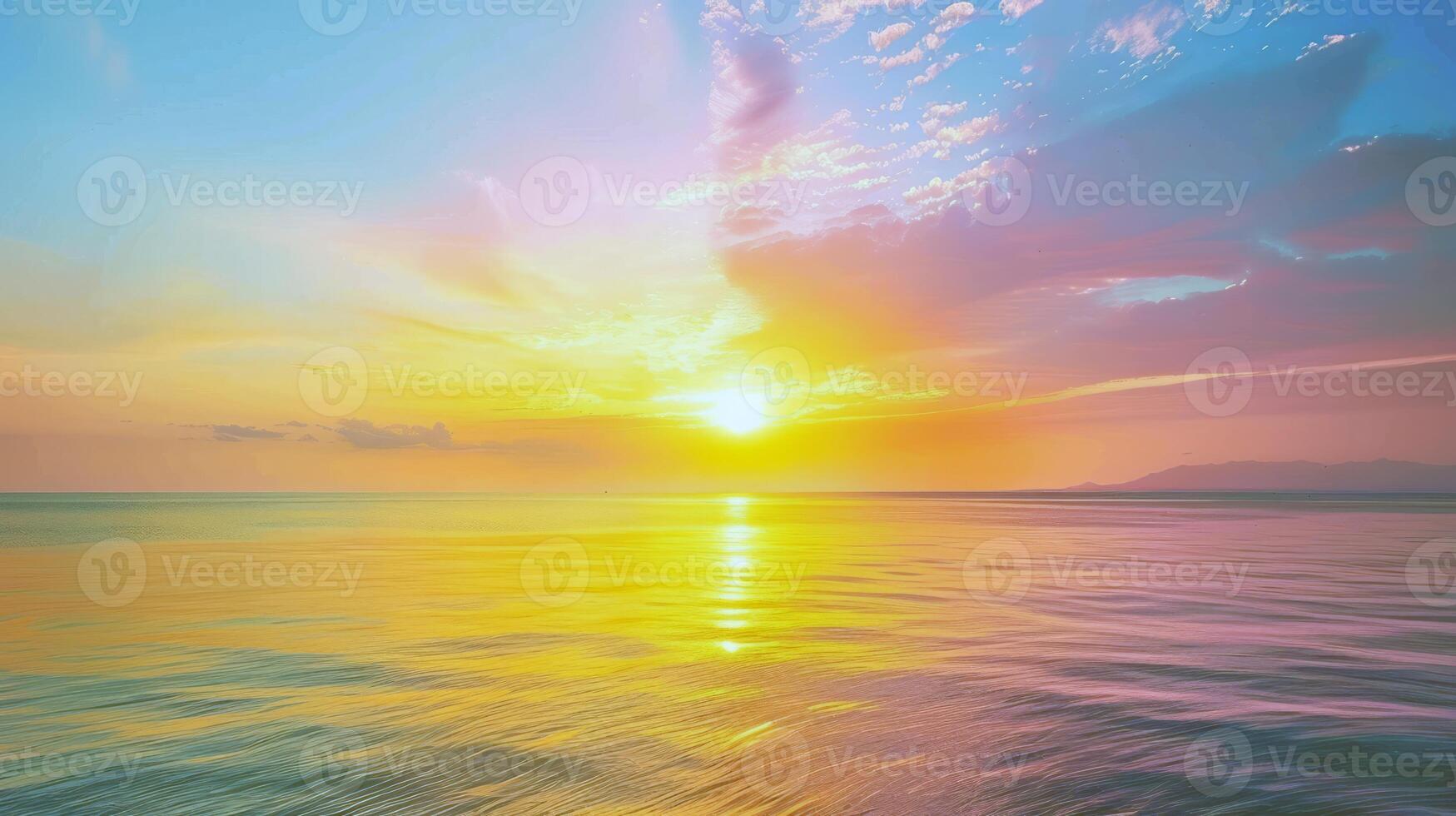 Sunset painting the sky with hues of orange, pink, and purple, signaling the end of summer day photo