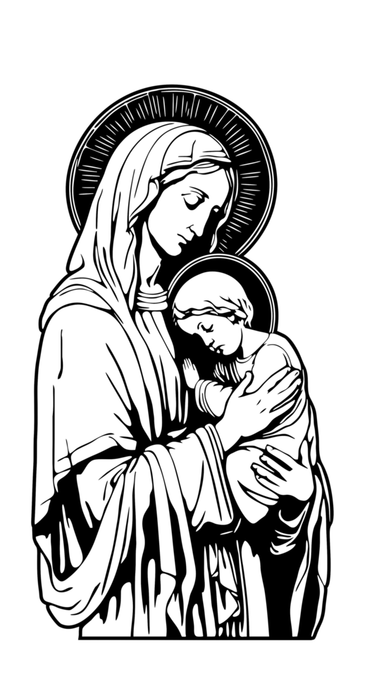 blessed virgin mary holding baby jesus png
