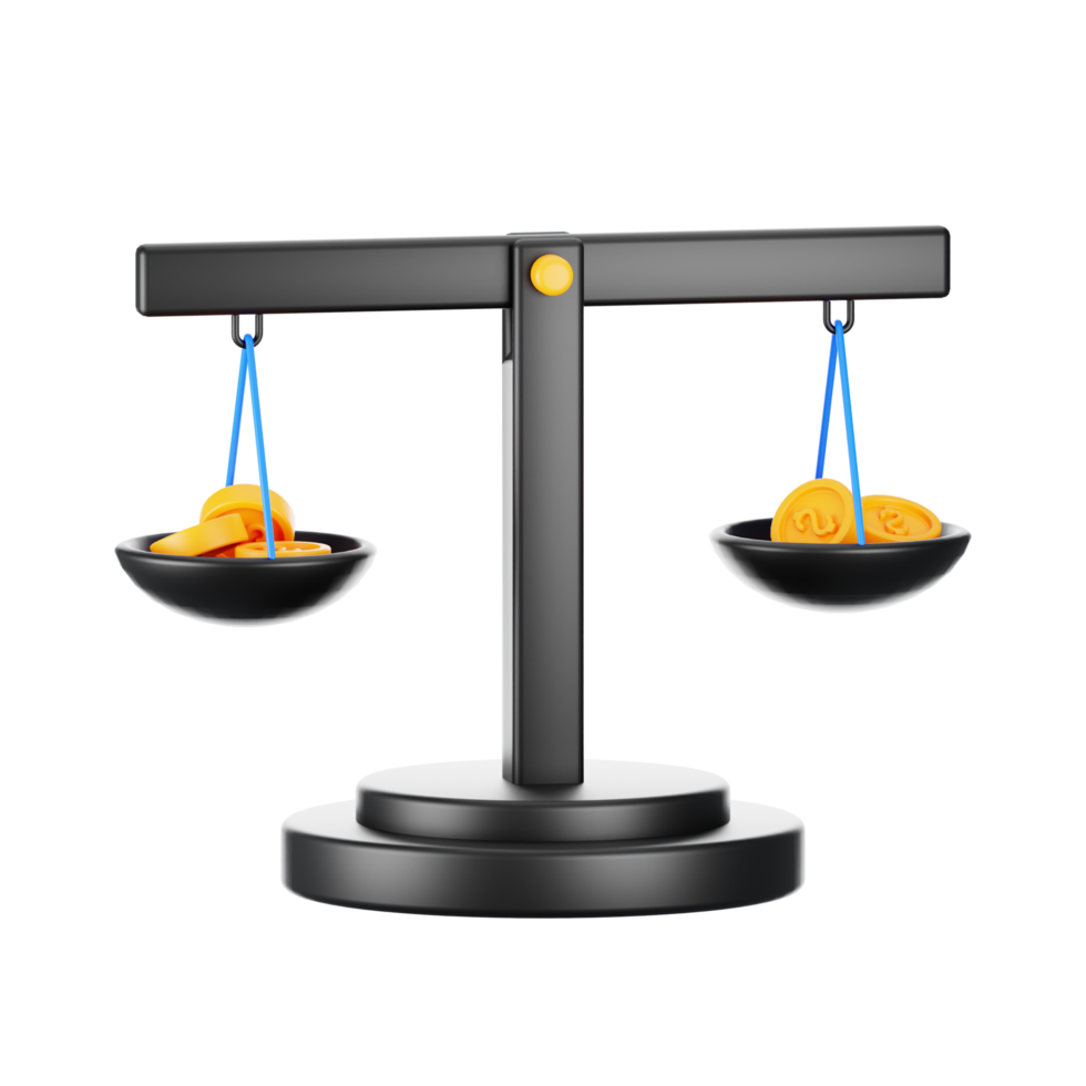 3d rendering financial balance icon. 3d business icon concept png