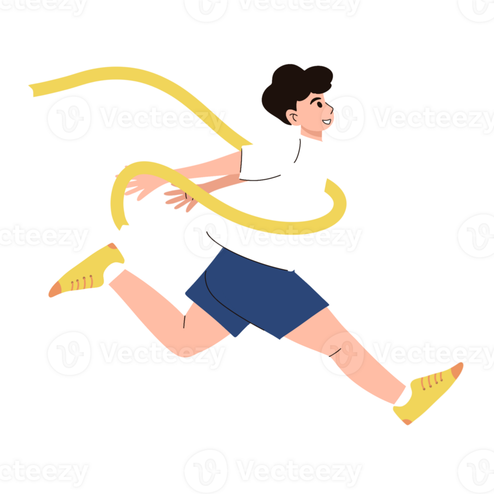 Man finish line from running illustration png