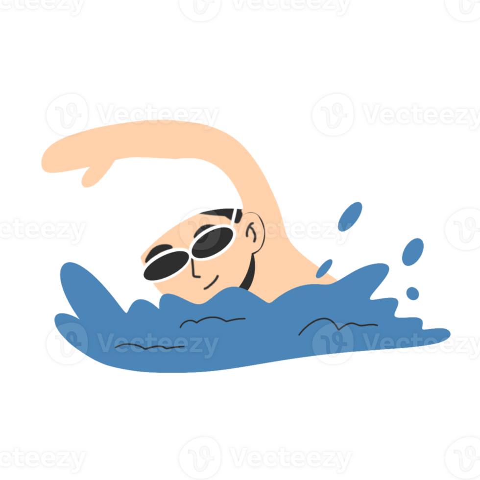 Swimming boys player illustration png