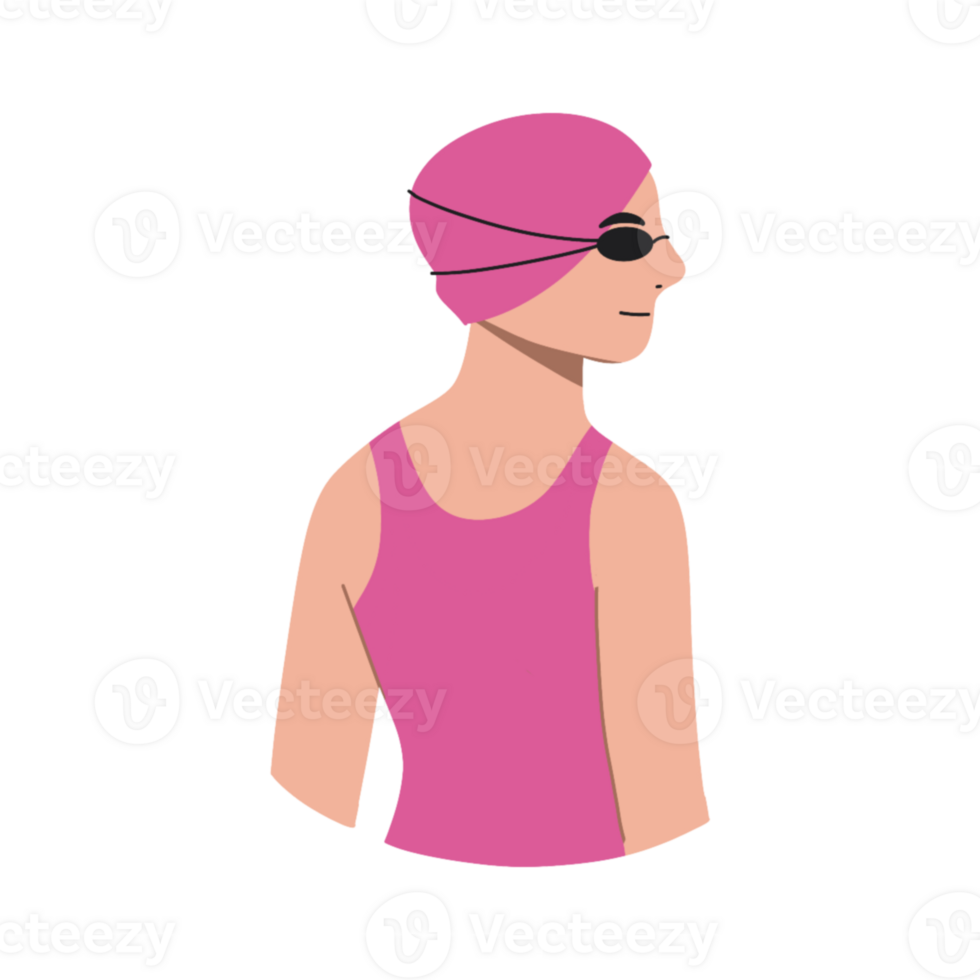 Woman swimming illustration png