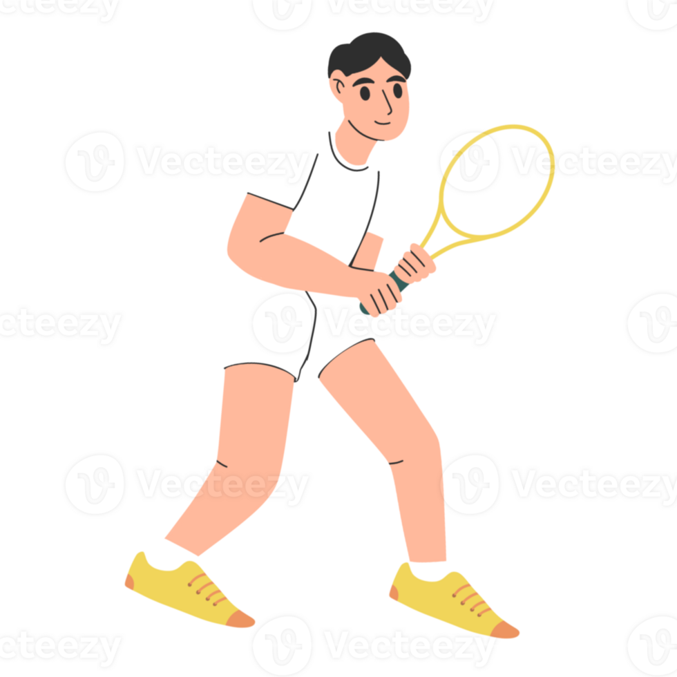 Man tennis player illustration png