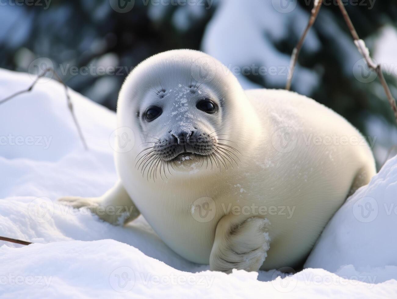 Seal in winter wonderland photo