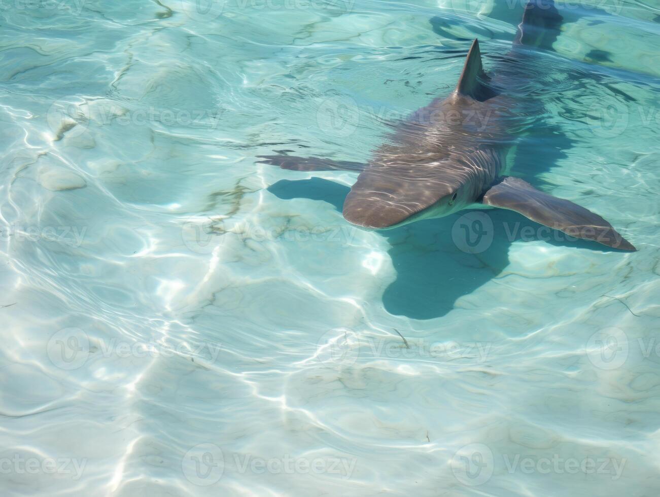Sharks swimming in crystal clear waters photo
