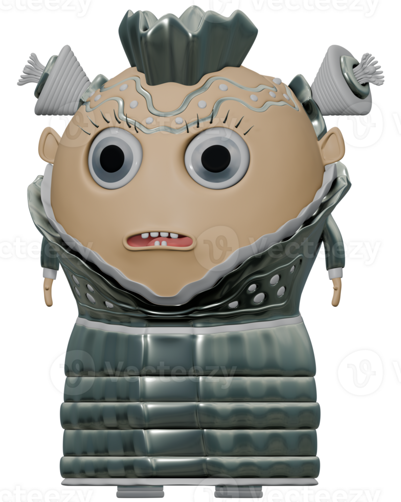 3D personage alien queen silver png