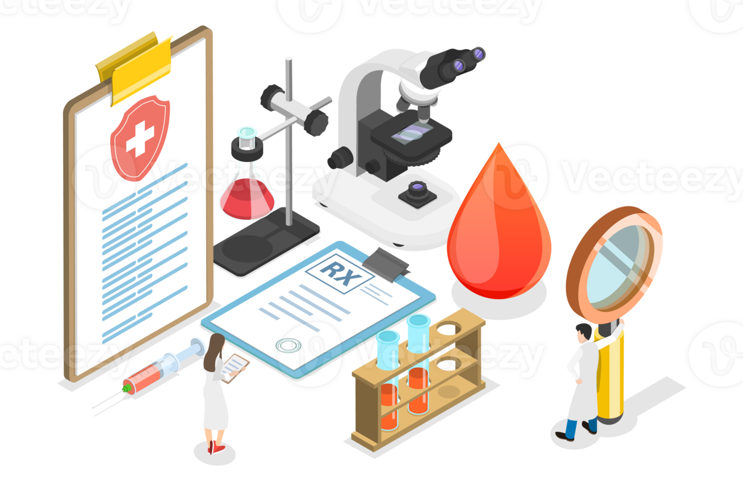 3D Isometric Flat Conceptual Illustration of Laboratory Tests png