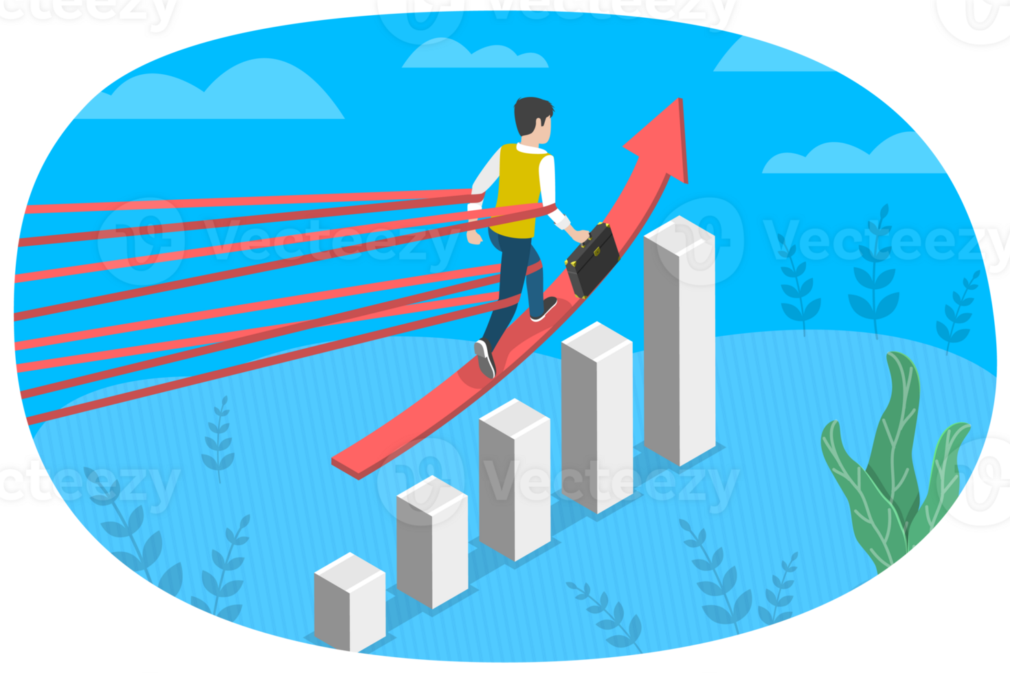 3D Isometric Flat Conceptual Illustration of Business Obstacles png