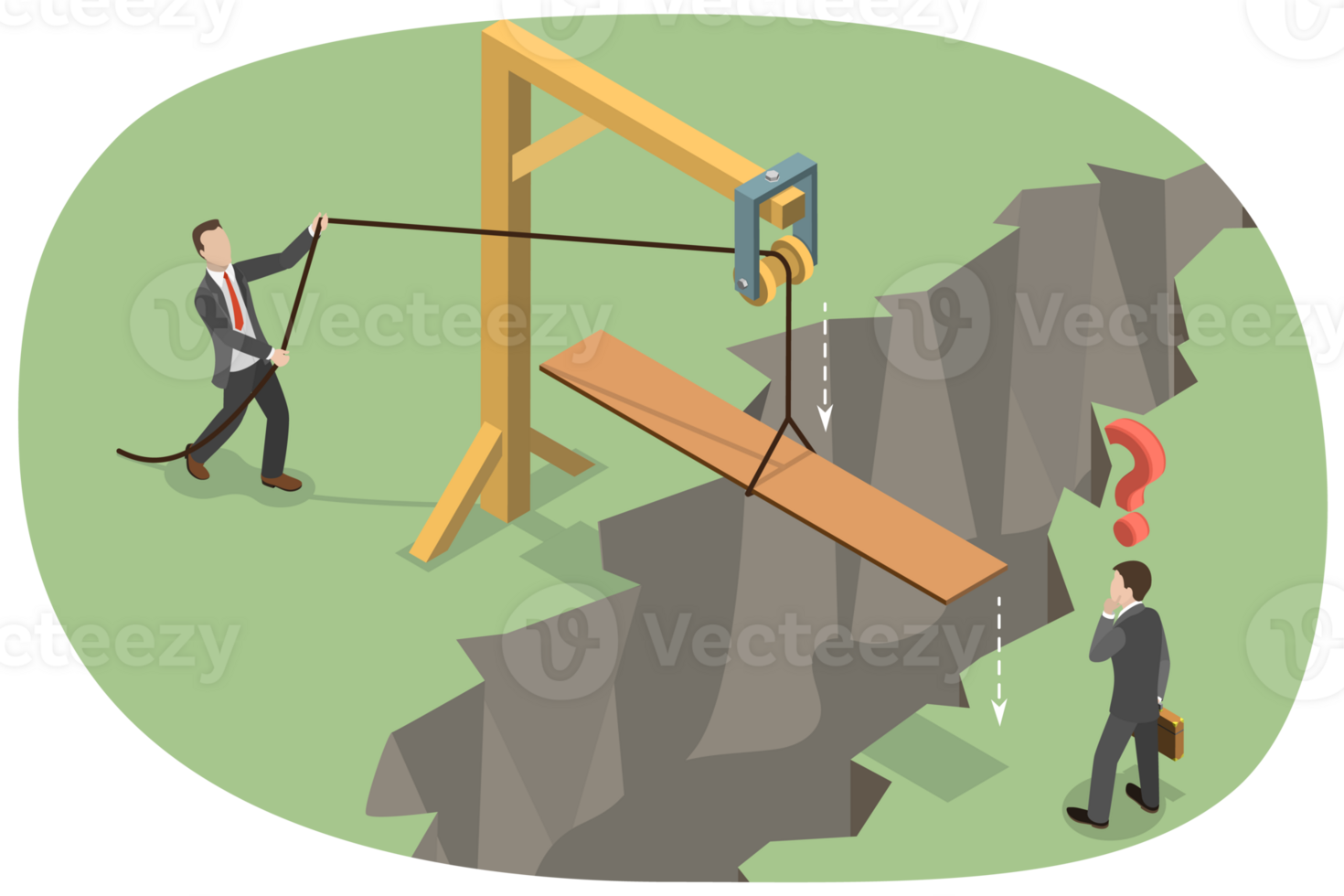 3D Isometric Flat Conceptual Illustration of Business Support png