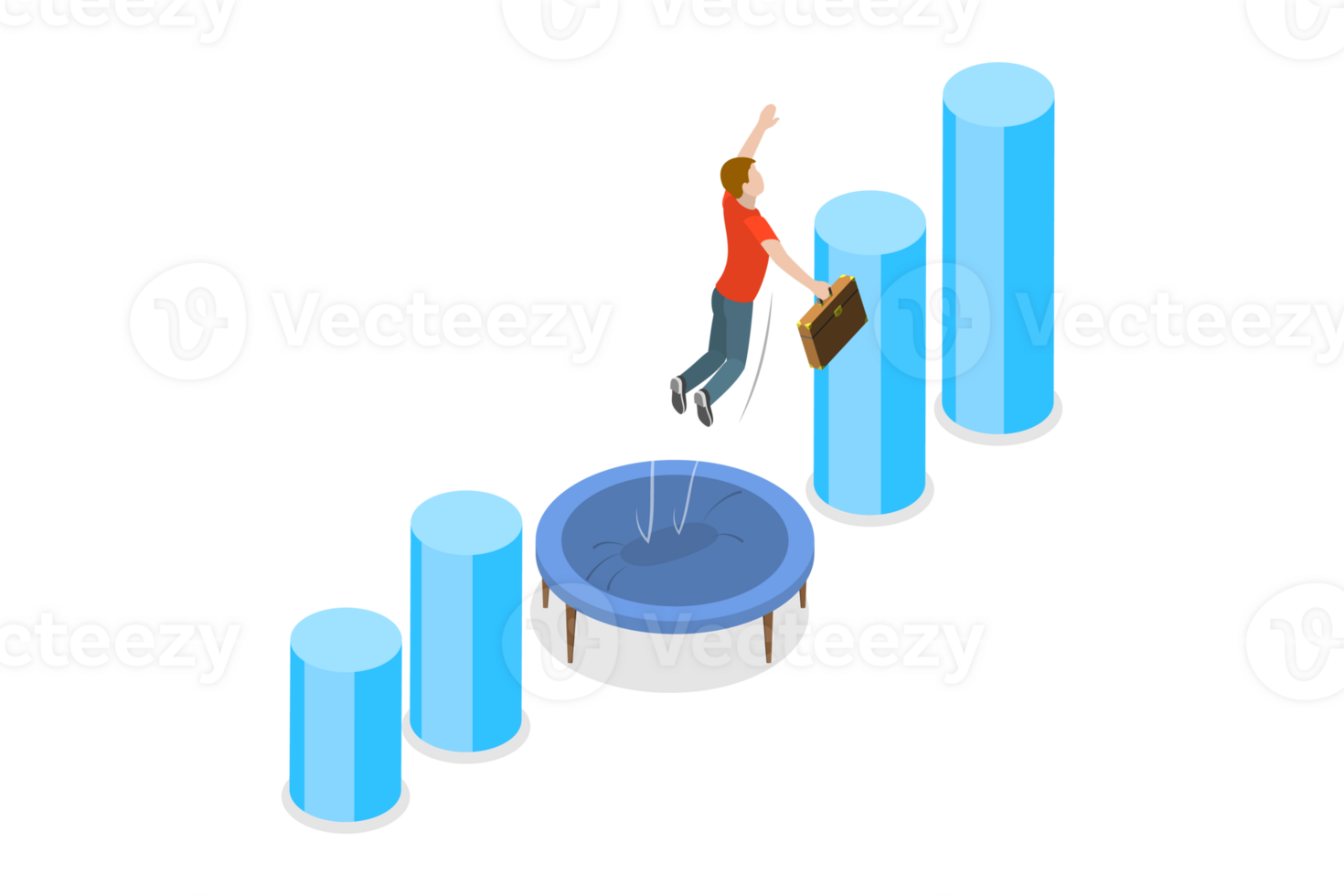 3D Isometric Flat Conceptual Illustration of Obstacles Overcoming png