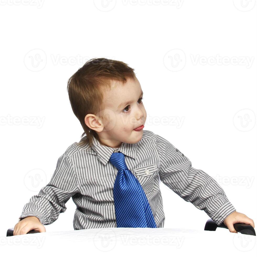 Stunning Studio Portrait of a Charming Young Boy photo